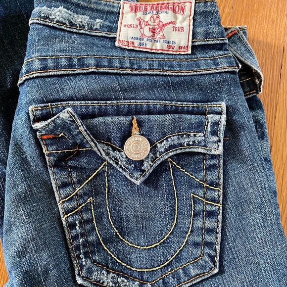 True Religion Denim - True Religion Vintage 2000s Y2K Joey Low Rise Flare Blue Jeans